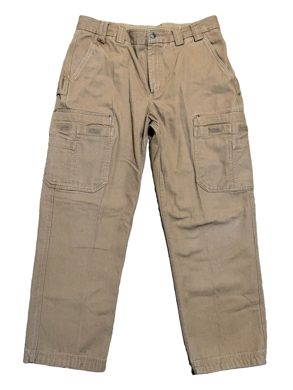 Duluth Trading Fire Hose Heavy Canvas Cargo Pants Mens 38 x 32 Brown Utility
